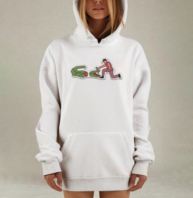 Охотник с ножом против крокодила – Hunter with Knife Against Crocodile, Hoodie Mjhigh Dig, оверсайз, утепленная